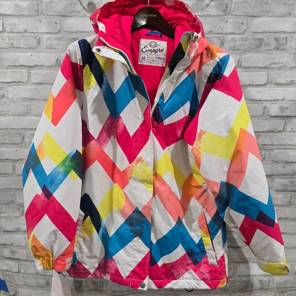 Empyre Women Size‎ Medium Heavy Snowboard Ski Jacket Fleece Lined Multi Color